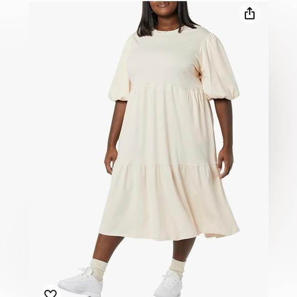 NWT Amazon Essentials Plus Size Women's Organic Cotton Dress in soft white 6X - Picture 2 of 9